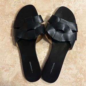 14th & Union Black Slide Sandals
